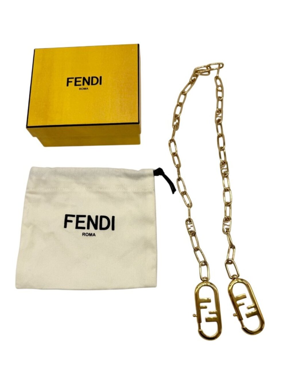 Fendi Strap You Gold-colored metal shoulder strap
